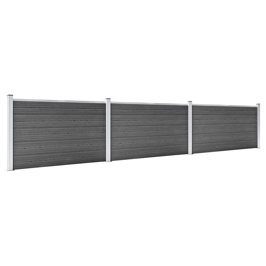 Set Pannelli di Recinzione in WPC 526x105 cm Nero   cod mxl 18219