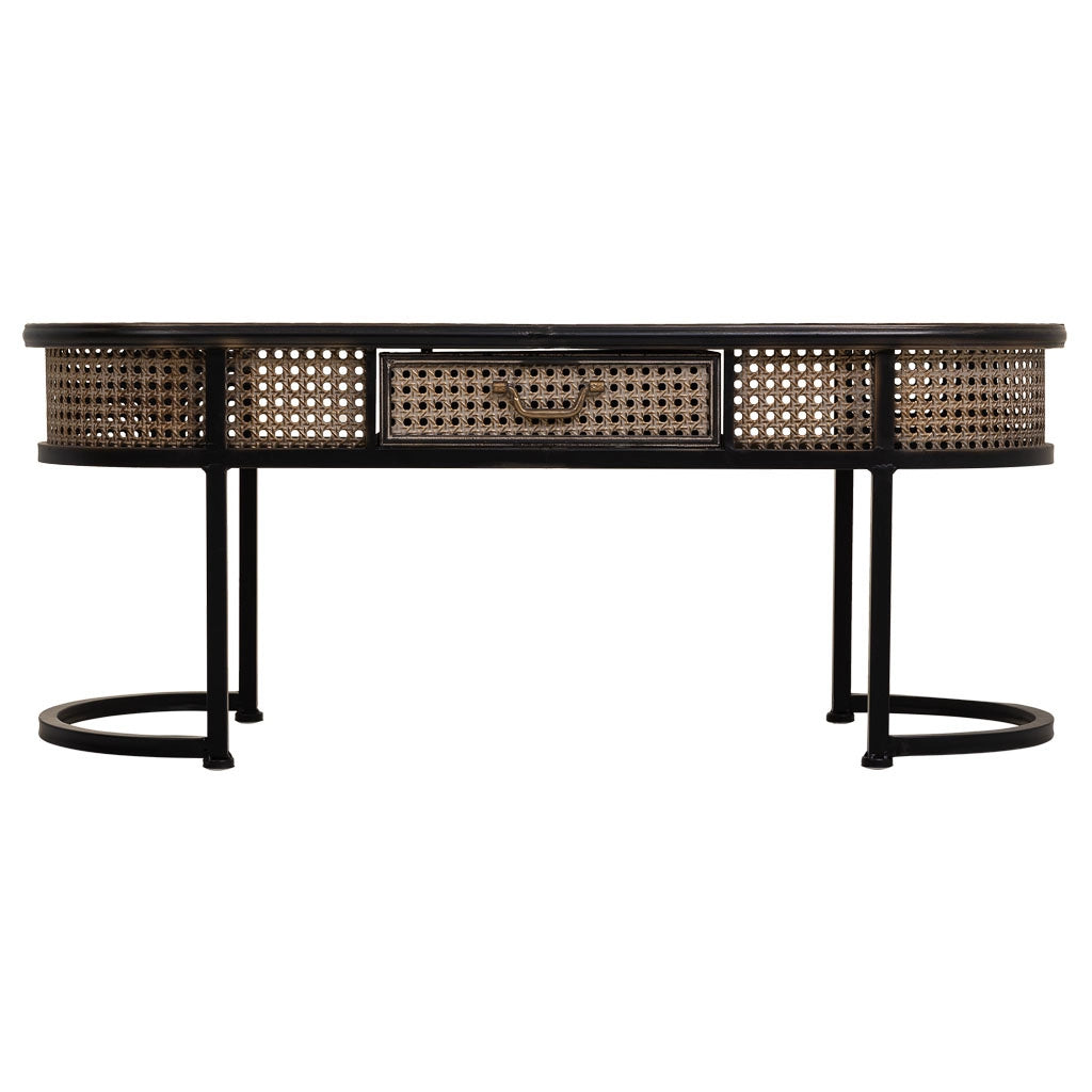 Tavolino in metallo marrone 110x42x45h