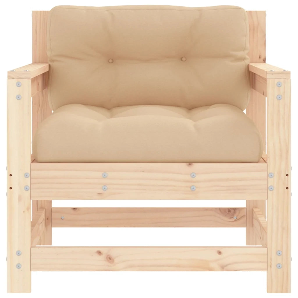 Sedia da patio-Sedie da Giardino con Cuscini 2 pz Legno Massello di Pino 855570