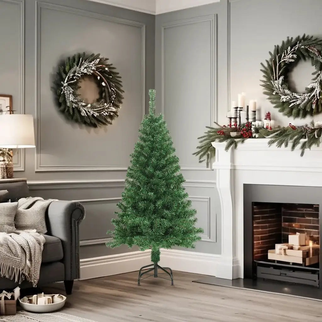 Albero di Natale Artificiale con Rami Folti Verde 150 cm PVC