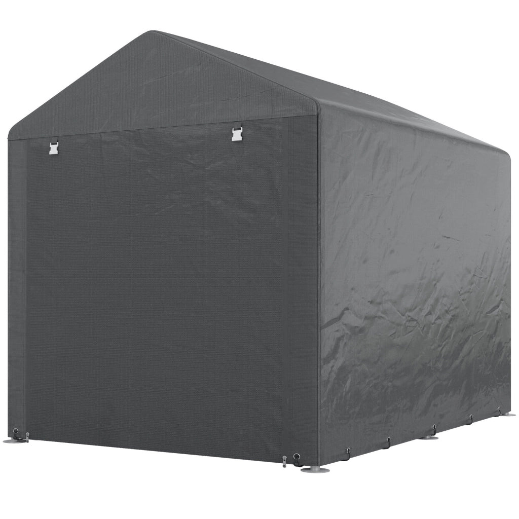 Capanno Porta Attrezzi e Tenda Garage per Bici e Moto con Copertura Anti-UV, 1.6x2m, Grigio Scuro