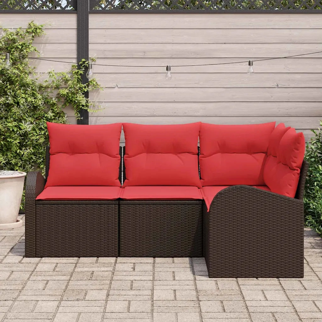 Set Divano da Giardino Marrone polyrattan