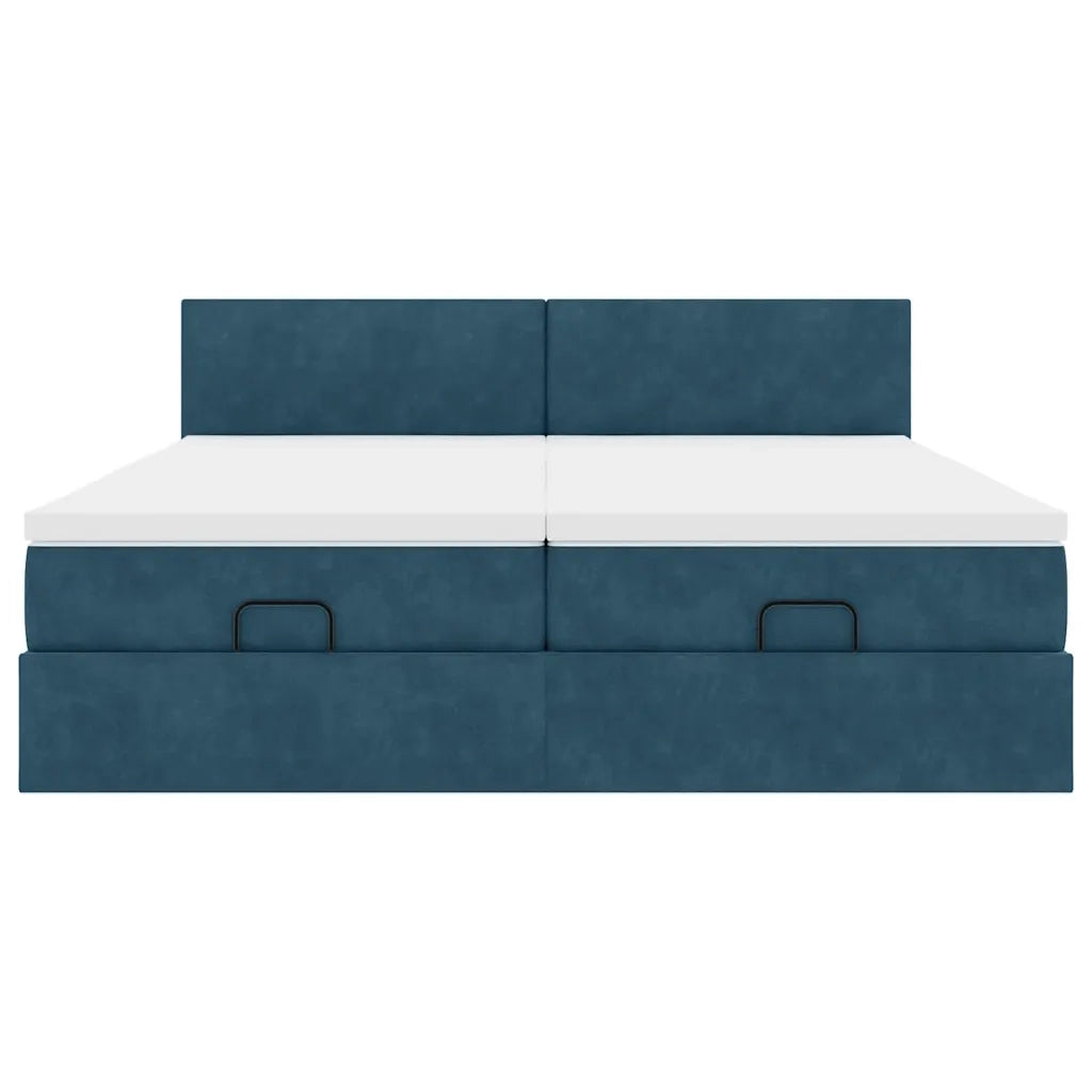 Struttura Letto Pouf con Materassi 200x200 cm Velluto 3312066