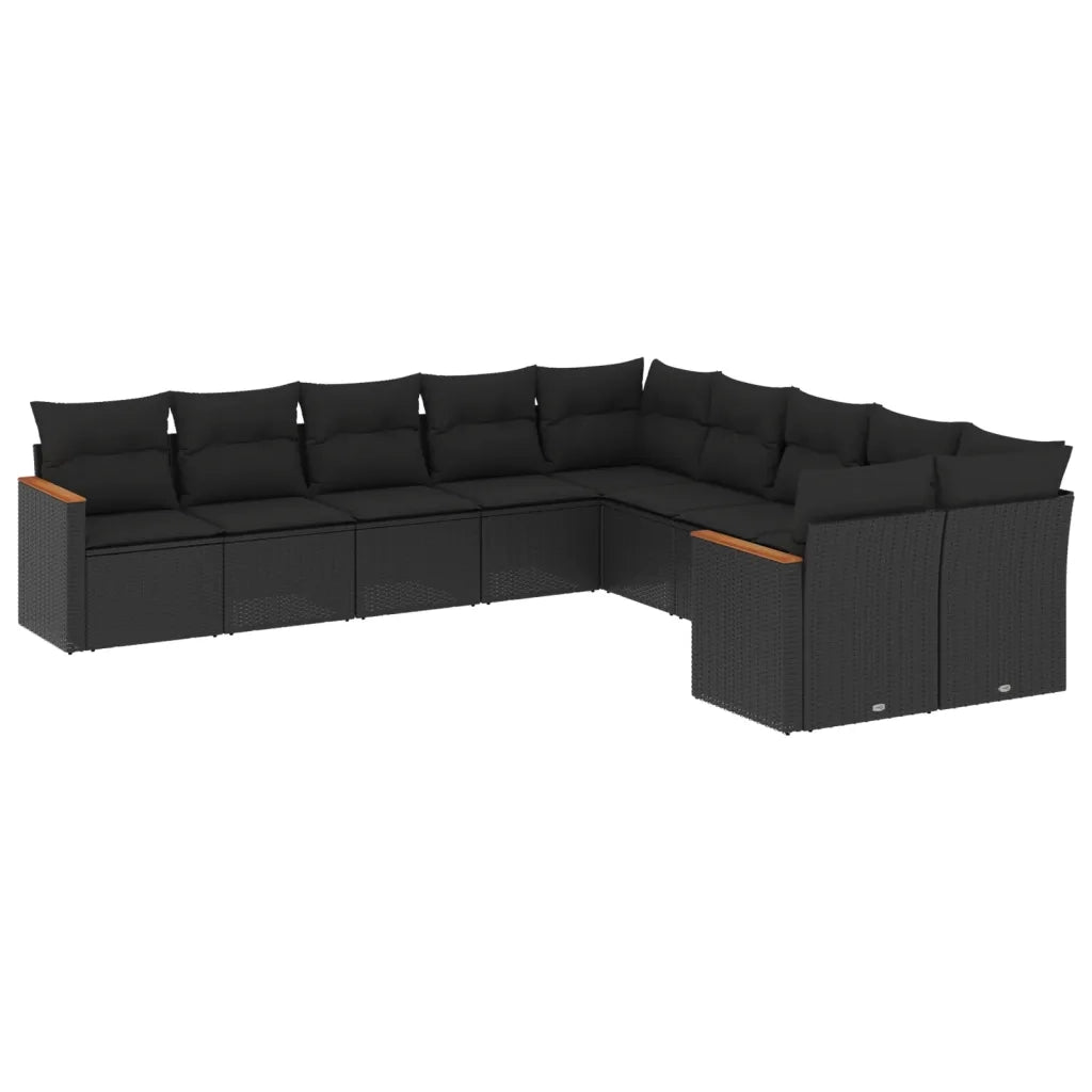 Set Divani da Giardino 10pz con Cuscini in Polyrattan Nerocod mxl 112471