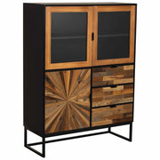 Credenza in legno di recupero marrone 100x40x135h cm