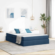 Letto con contenitore e materasso Blu 140 x 190 cm Poliestere