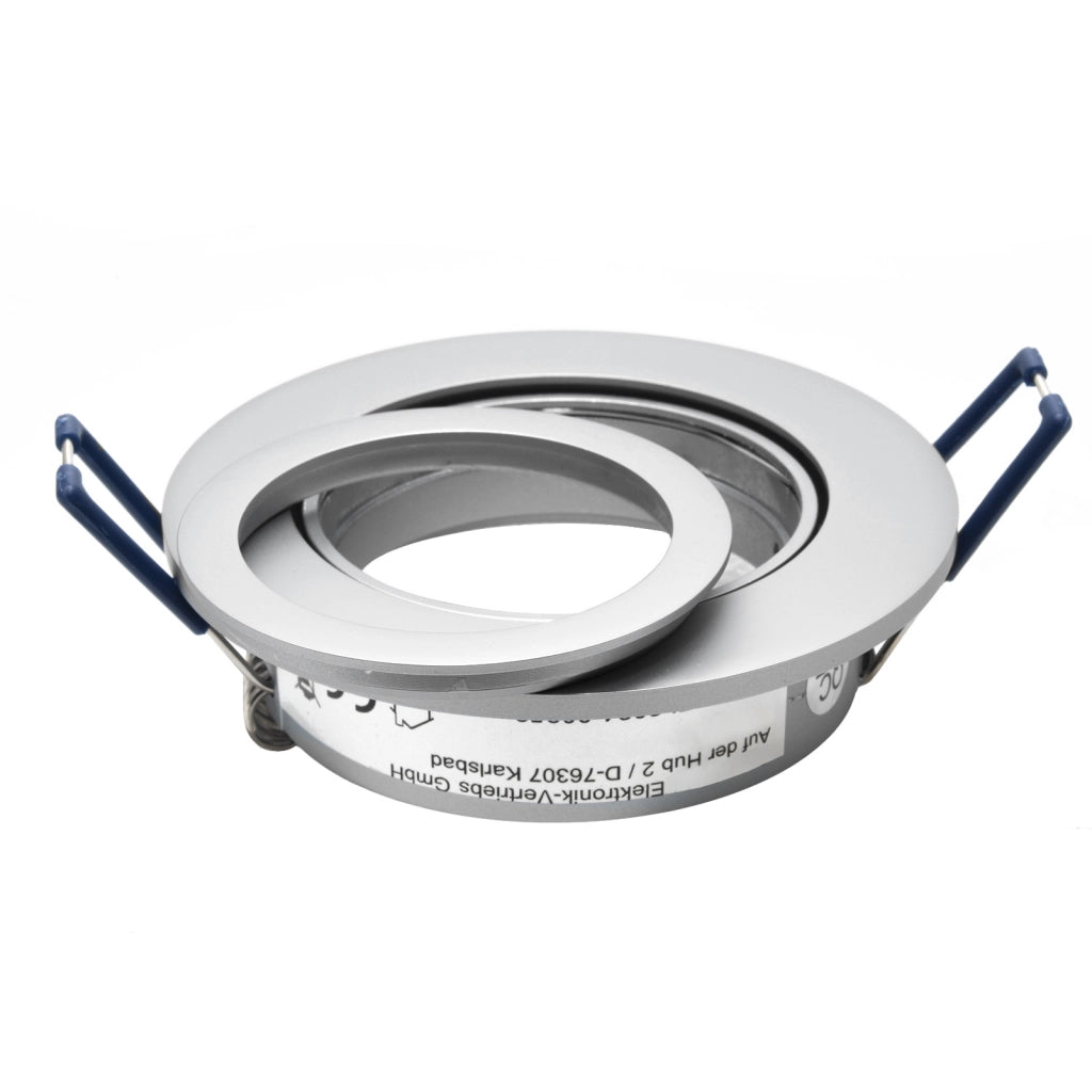 Faretto ad incasso portafaretto grigio tondo foro 70mm moderno orientabile supporto lampade GU10 GU5.3 ALLUMINIO GRIGIO