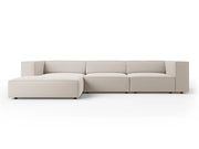 Cosmopolitan Design - Divano angolare sinistro "Arendal" 4 posti in velluto ecru 