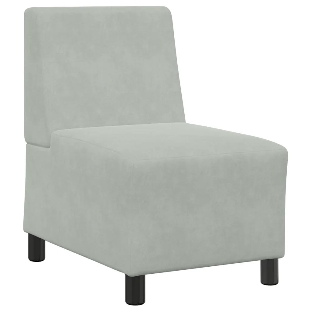 Divano componibile senza braccioli grigio chiaro 55 cm in velluto 4108479