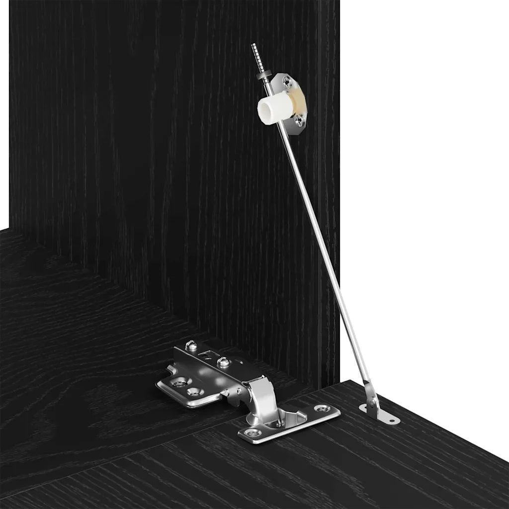 Mobile TV 2 pz Rovere Nero Legno ingegnerizzato 862784
