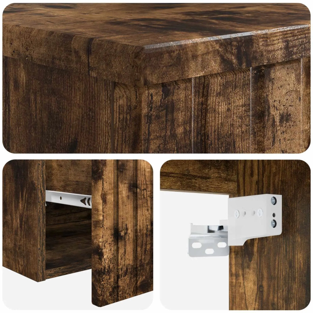 Mobile Lavabo da Parete Rovere Fumo 39 x 41 x 62,5 cm 890577