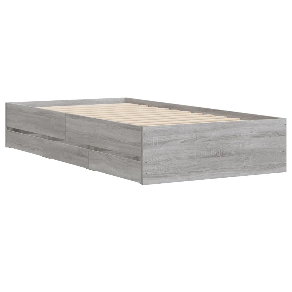Giroletto Cassetti Grigio Sonoma 90x200 cm Legno Multistrato 3207299