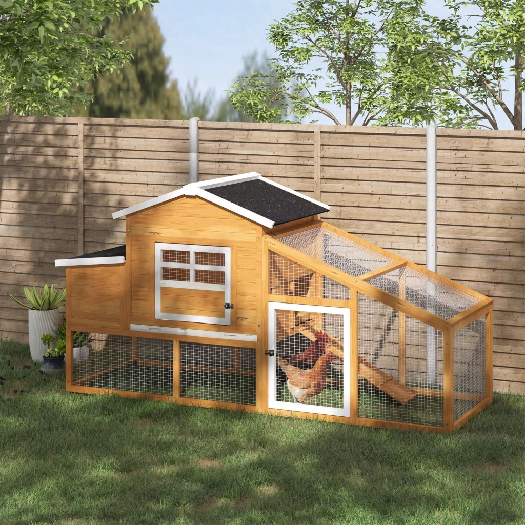 Pollaio per Galline Ovaiole da Esterno con Recinto ¨C Zephmum ¨C 200x80x105 cm
