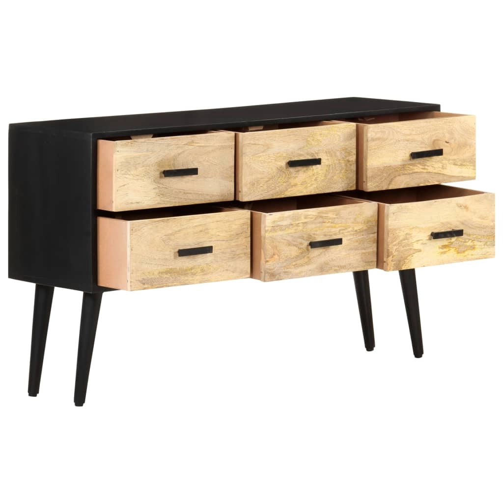Buffet credenza cassettiera armadio mobile contenitore organizer per cucina soggiorno salotto 110 x 33 x 64 cm legno massello di mango marrone 02_0029514