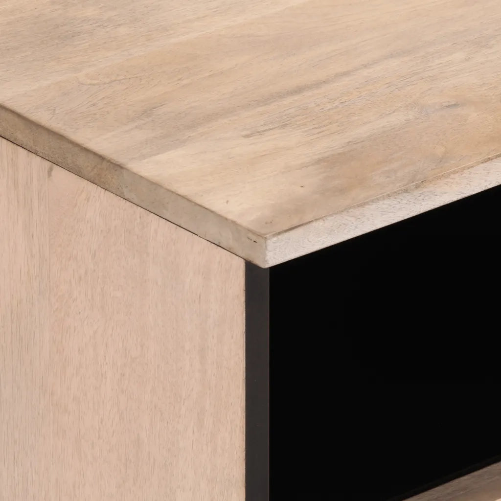 Mobile Porta TV Bianco 70x34x46 cm in Legno Massello di Mango 377444