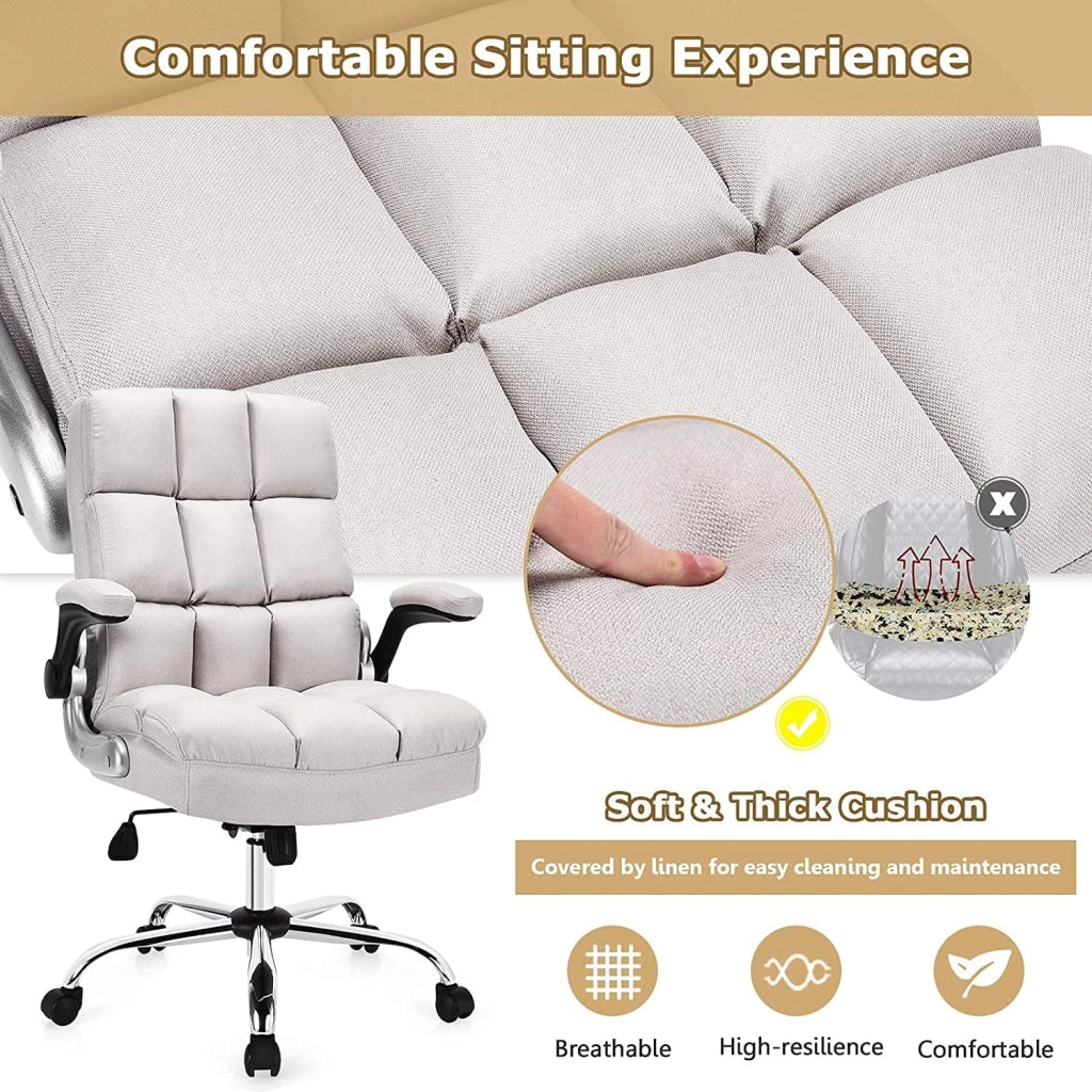 Sedia da ufficio per casa, beige