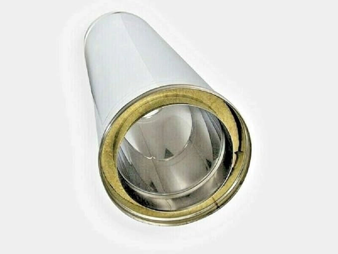 Tubo doppia parete in acciaio inox coibentato per canne fumarie 50cm -Varie Misure- ø150/200
