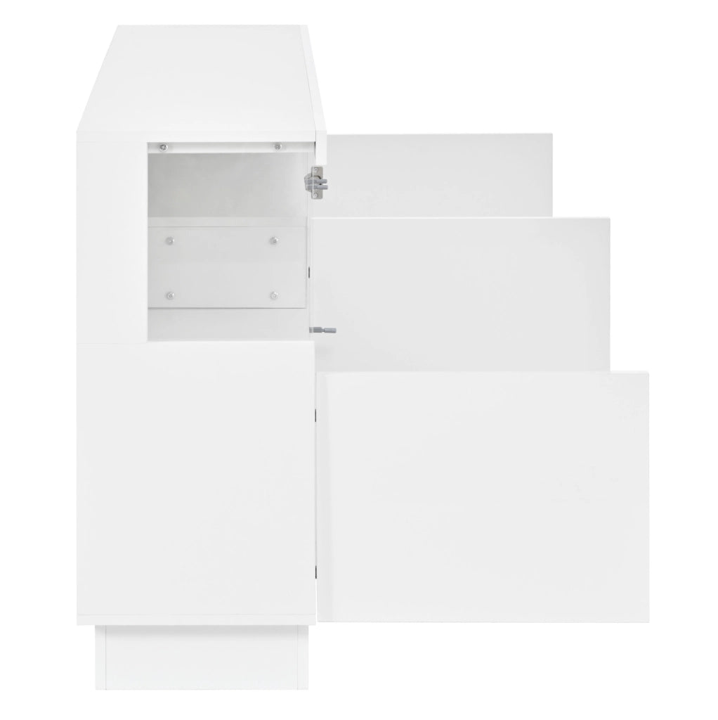 Sideboard moderno con LED e vani in acrilico