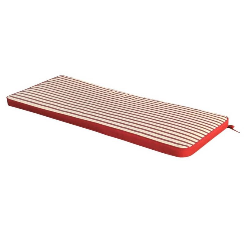 CUSCINO REAL IMBOTTITO A RIGHE BIANCO E ROSSO SCURO 110 X 45 CM