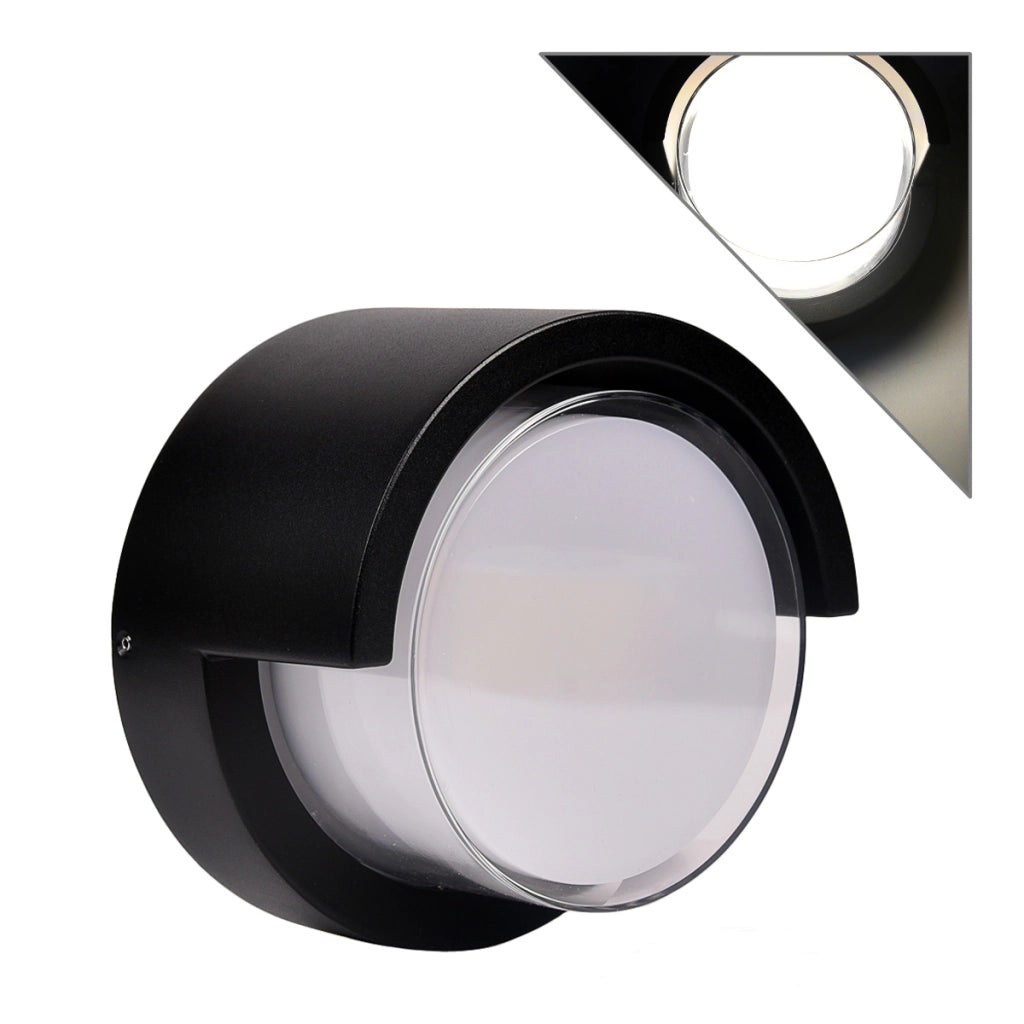 APPLIQUE LED DA PARETE 15W IP65 PER ESTERNI DESIGN TONDO LUCE NATURALE - IDEALE PER TERRAZZI GIARDINI E PORTICATI STRUTTURA IN PLASTICA E PVC