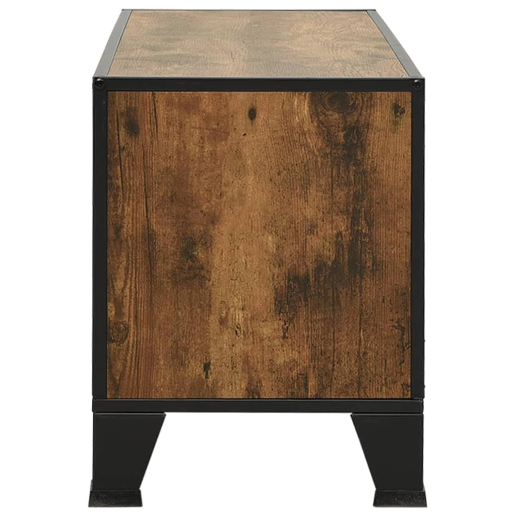 Mobile TV rustico/mobile multimediale scaffale TV/credenza adatto per sala da pranzo soggiorno o camera da letto 105 x 36 x 47 cm metallo e MDF marrone 02_0028307