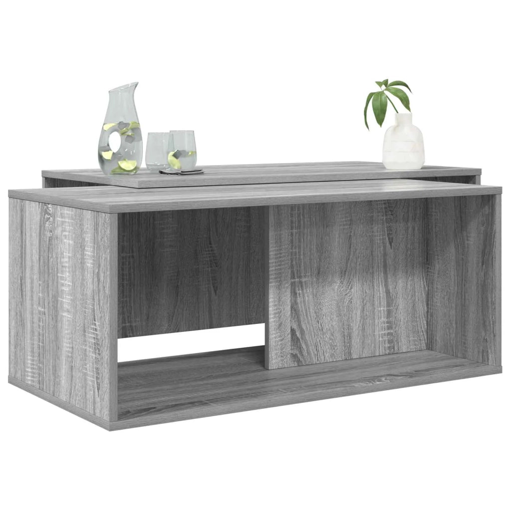 Set di 2 pz Tavolini da salotto | Tavolino da caff¨¨ | Tavolino da Soggiorno Grigio Sonoma Legno multistrato