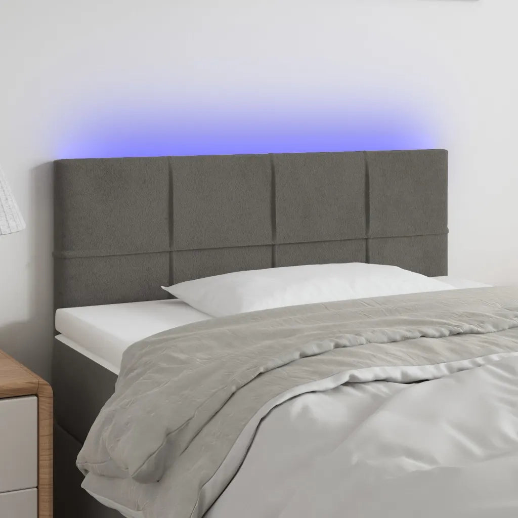 Testiera a LED Grigio Scuro 100x5x78/88 cm in Velluto 3121655