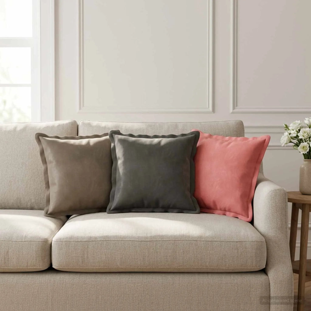 Cuscino con cuscino HOUTEN 12 pz Grigio Chiaro Velluto 932784
