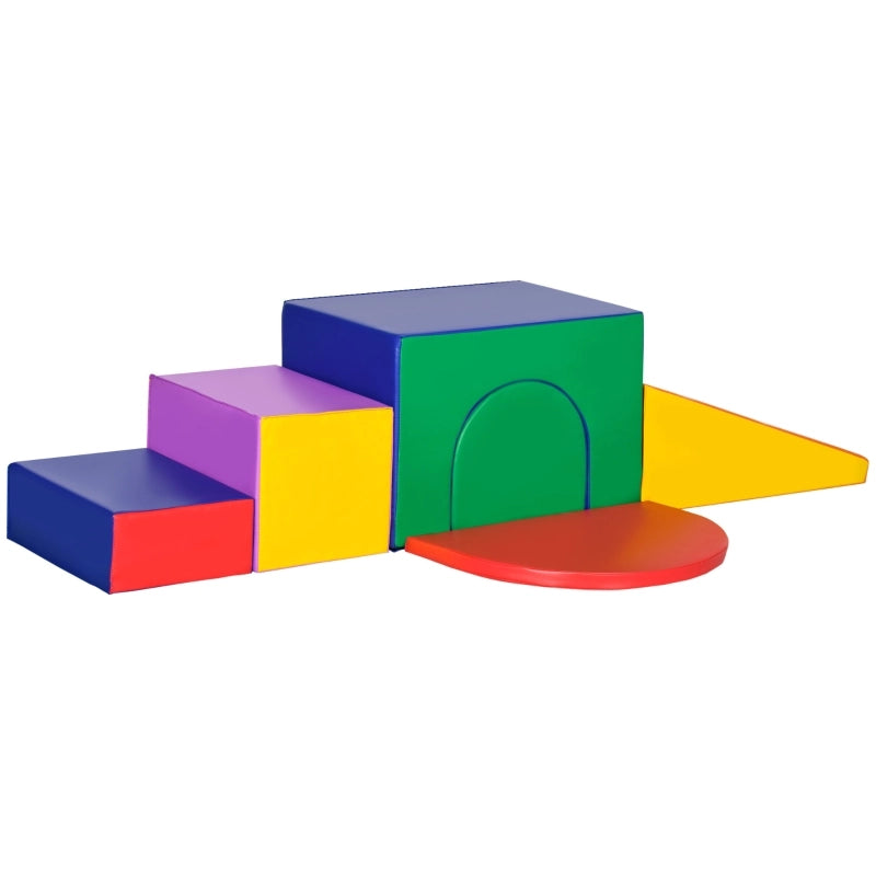 Set di blocchi di succo per bambini, blocchi di schiuma, quadrati, scale, rampa, similpelle, multicolore