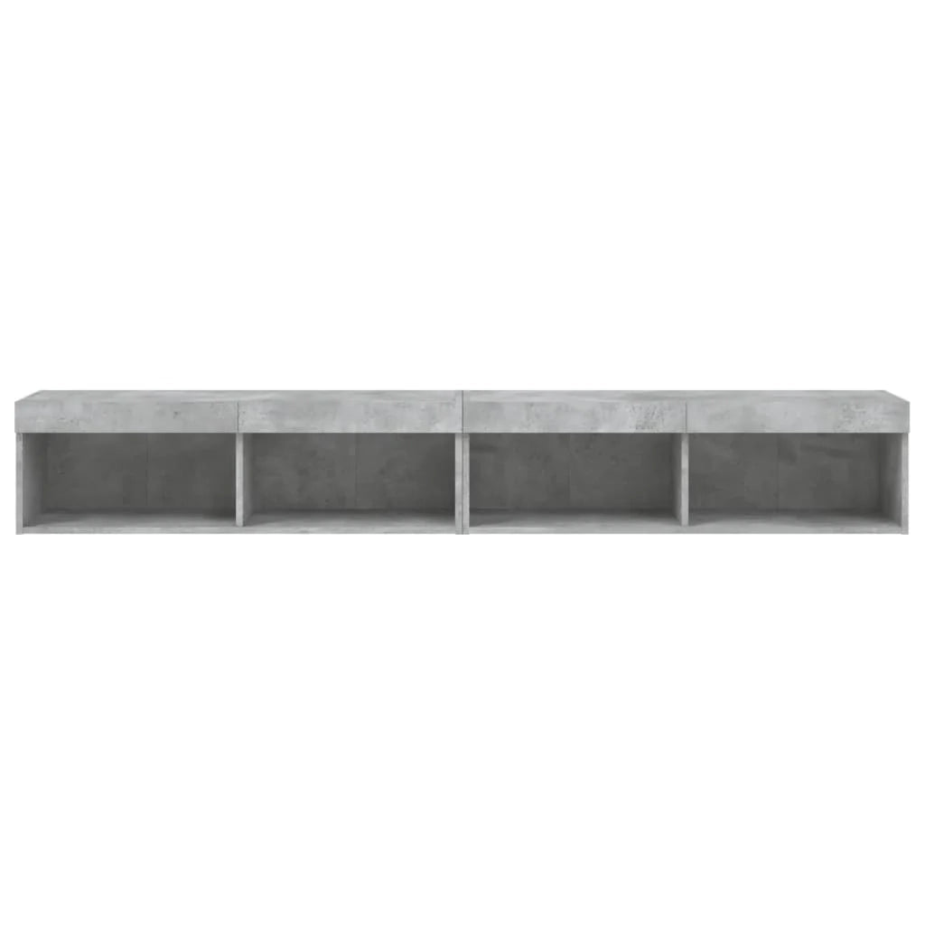 Mobile TV multimediale mensola TV credenza mobile TV per sala da pranzo soggiorno camera da letto con luci LED 2 pezzi 100 x 30 x 30 cm grigio 02_0028829