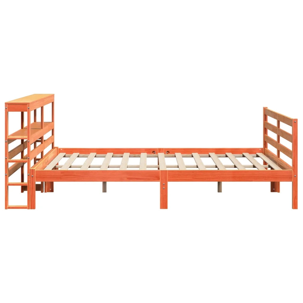 Letto senza Materasso-Struttura Letto Marrone Cera 200x200 cm in Legno di Pino 827623