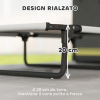 Letto per Cani Grandi Pieghevole 107x61x20 cm da Interno ed Esterno con Tessuto a Rete Grigio Chiaro