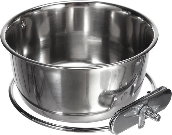 Nappo in acciaio inox 600 ml con fissaggio a viti 12 cm per roditori