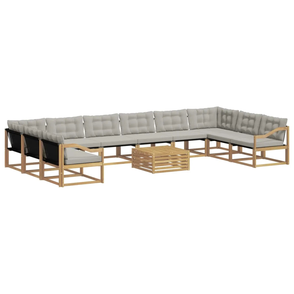 Set di divani da esterno 11 pcs Bianco e Grigio Chiaro 3389149