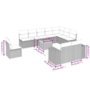 Set Divani da Giardino 11 pz con Cuscini in Polyrattan Grigiocod mxl 113538