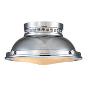 Plafoniera vintage tonda 32,4 cm 2xE27 cromo Amelia