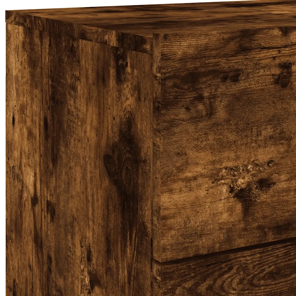 Comodino a Parete con luci LED Rovere Fumo 836820