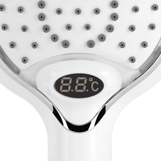 Spazzolino Manuale a Spruzzo Acqua a Mano con Funzione di Cambio Colore, Display Digitale della Temperatura e Risparmio d'Acqua per la Stanza da Bagno con LED.