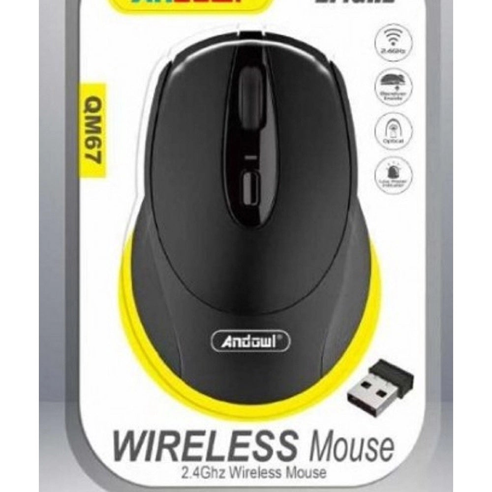 Trade Shop - Mouse Senza Fili Sensore Ottico Wireless 2.4ghz Distanza 6/10 Metri Per Pc Qm67 -