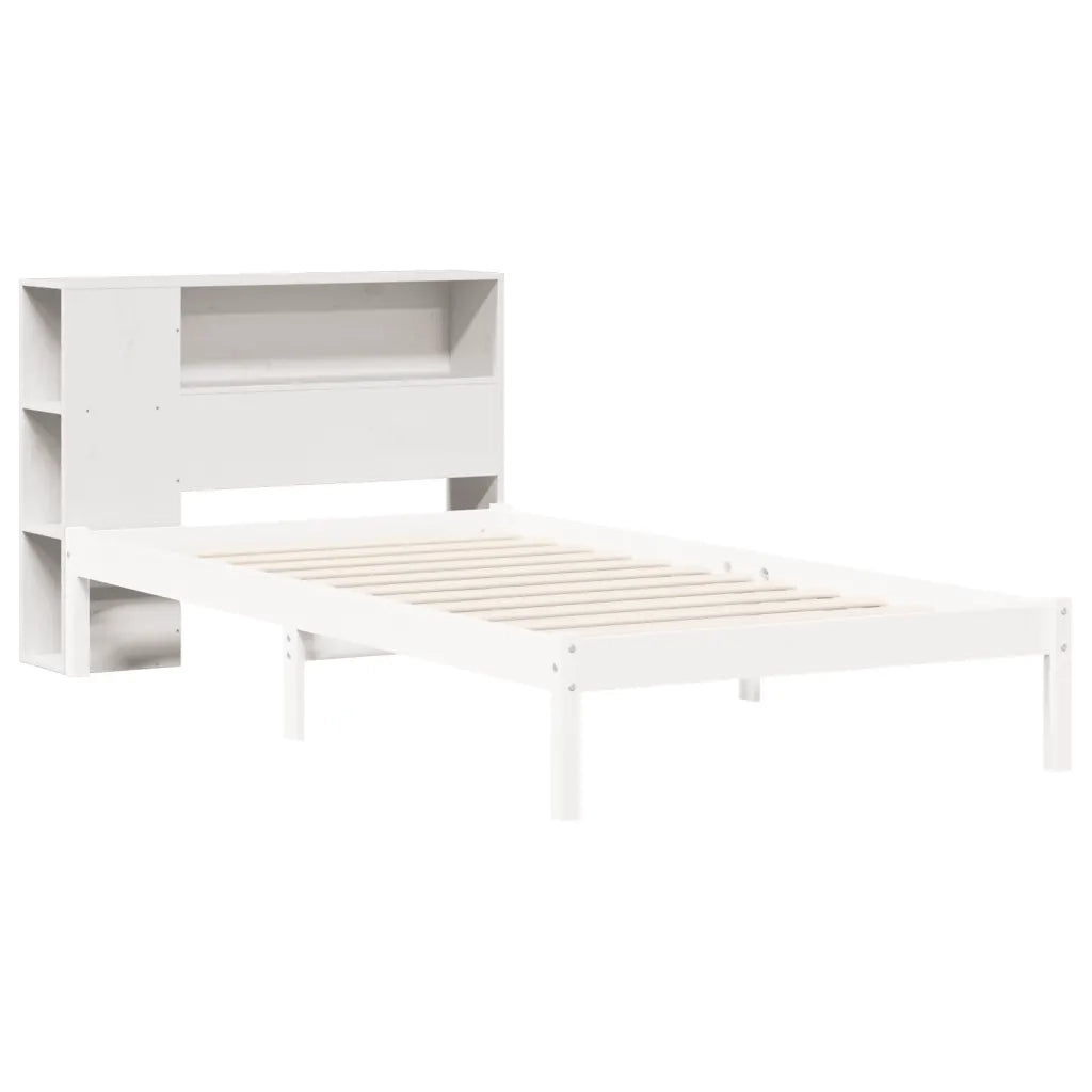 Testiera con Ripiani-Testata contenitore Bianca 75 cm in Legno Massello di Pino 882090