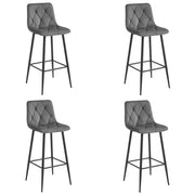 Set di 4 sgabelli bar NADO in velluto grigio scuro e acciaio