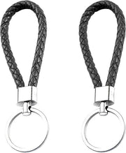 Due chiavi in coda di cavallo in pelle intrecciata - portachiavi anti-perdita per auto e motocicli.