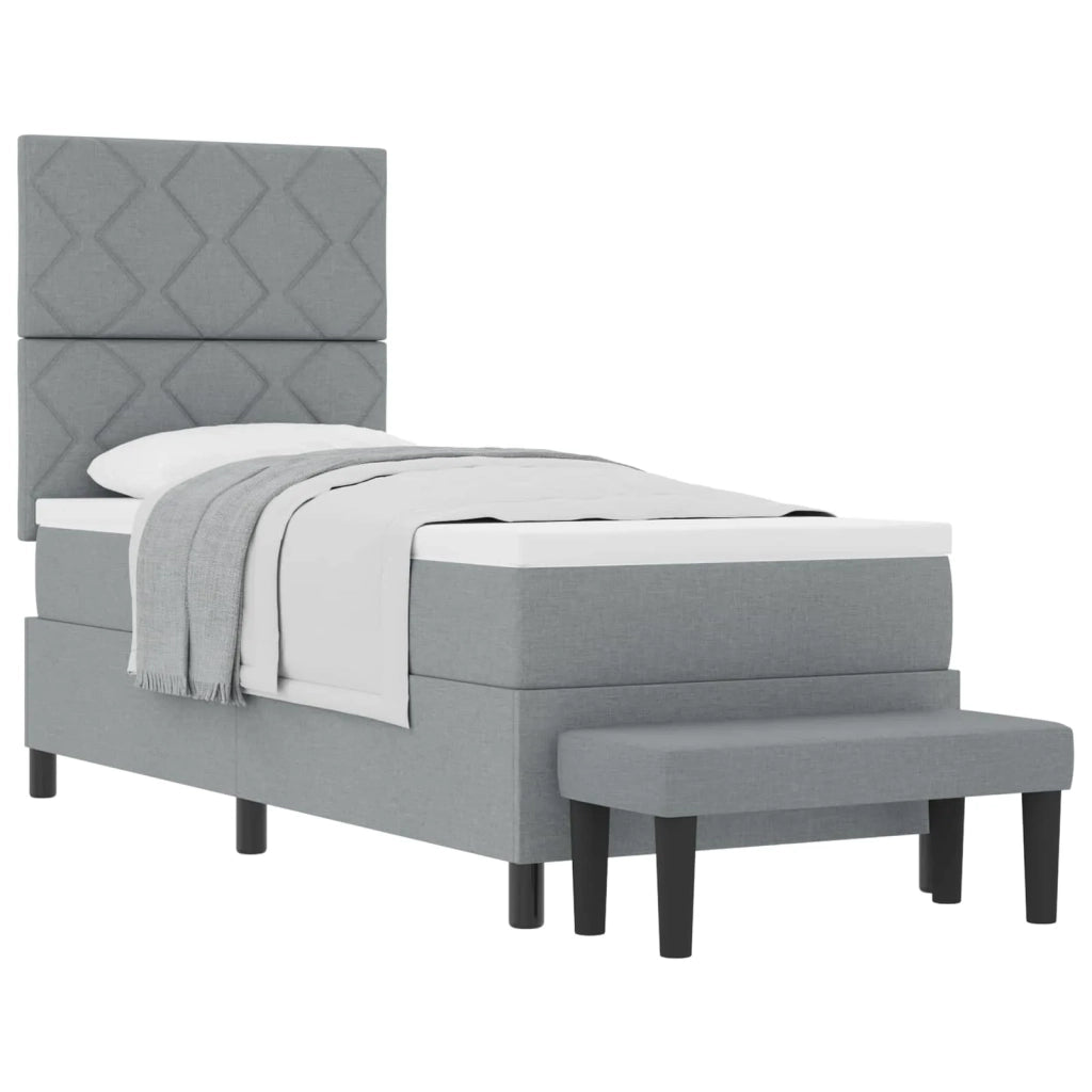 Letto a molle con testiera Grigio chiaro 80 x 200 cm Tessuto 3344100