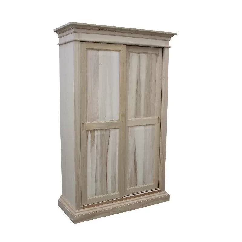 armadio classico 2 porte scorrevoli legno grezzo 128x50x200 (483) - Mobili 2G