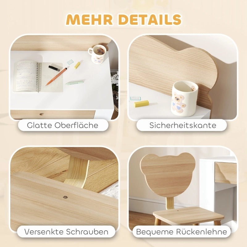 SCRIVANIA Set con sedia 80x41x74,5 cm Legno naturale