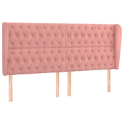 Testiera | Testata ad Orecchio Rosa 183x23x118/128 cm in Velluto