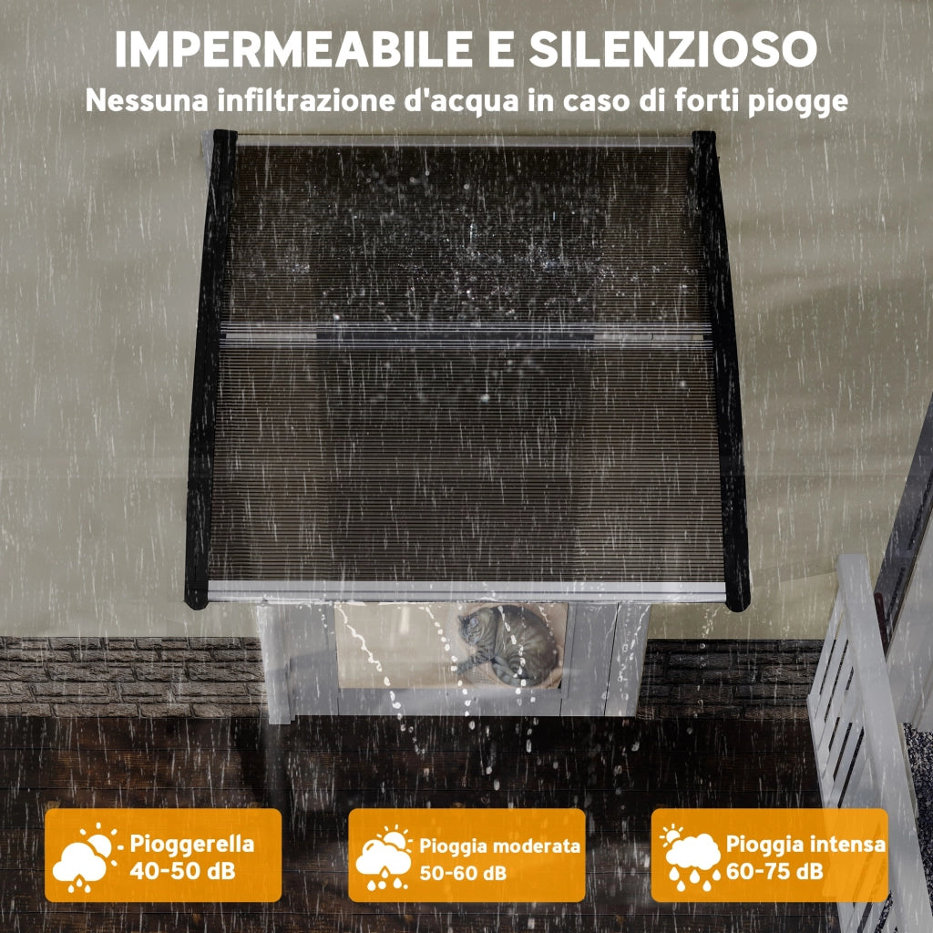 Tettoia Esterna in Policarbonato ¨C zephmum ¨C Marrone 103x96.5x27cm