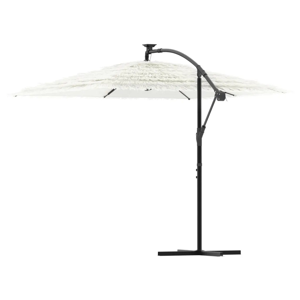 Ombrellone Giardino-Ombrello da Balcone con Palo in Acciaio Bianco 246x246x230 cm