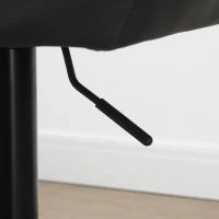 Set di 2 Sgabelli da Bar dal Design Retrò Regolabili in Altezza, Ecopelle, Effetto Lino, Grigio e Nero