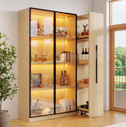 Vetrina con LED e ripiano estraibile in MDF rovere
